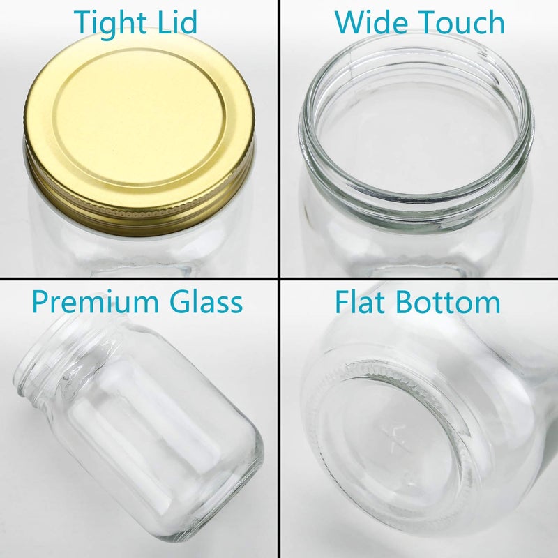 Encheng 12 oz Glass Jars With Lids,Regular Mouth Mason Jars For Storage,Canning Jars For Caviar, Herb, Jelly, Jams, Honey,Dishware Safe,Set Of 20 - Image 3